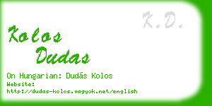 kolos dudas business card